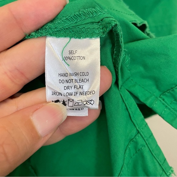 FANTASTIC FAWN Kelly Green Oversized Raw Shirt Size S - Picture 9 of 9